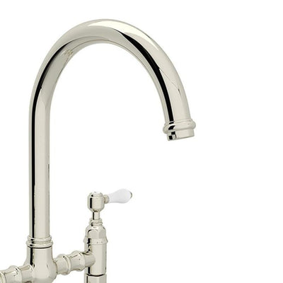 Rohl Country Kitchen Polished Nickel 2-Handle Deck-Mount Bridge Handle Kitchen Faucet