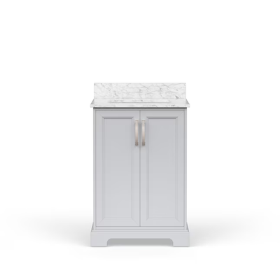 allen + roth Pittman 24-in Muse Gray Undermount Single Sink Bathroom Vanity with White Engineered Calacatta Veined Engineered Stone Top
