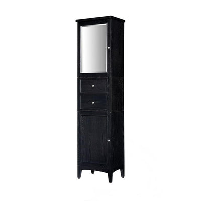 Kent 19 in. W x 75 in. H x 14 in. D Bathroom Linen Storage Tower Cabinet with Mirror in Brown Ebony - Super Arbor