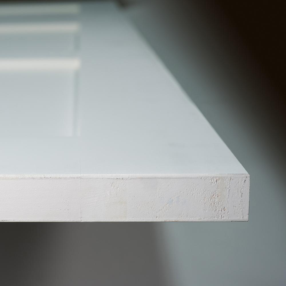 24 in. x 80 in. White 3-Panel Shaker Solid Core Wood Interior Door Slab - Super Arbor