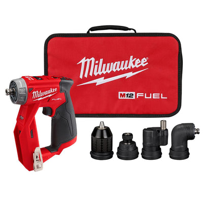 M12 FUEL 12-Volt Lithium-Ion Brushless Cordless 4-in-1 Installation 3/8 in. Drill Driver Kit with 4-Tool Heads - Super Arbor