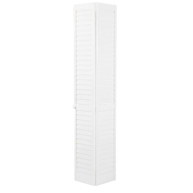 ReliaBilt 24-in x 80-in White Louver Prefinished Pine Wood Bifold Door (Hardware Included)