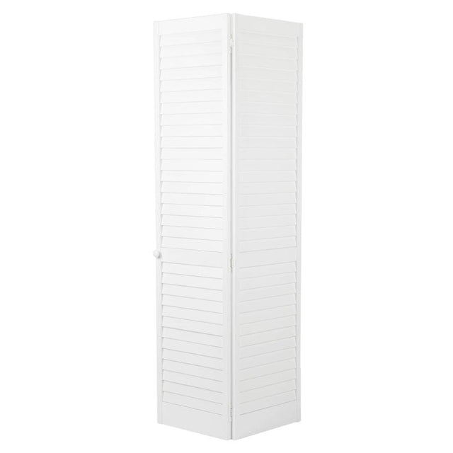 ReliaBilt 36-in x 80-in White Louver Prefinished Pine Wood Bifold Door (Hardware Included)