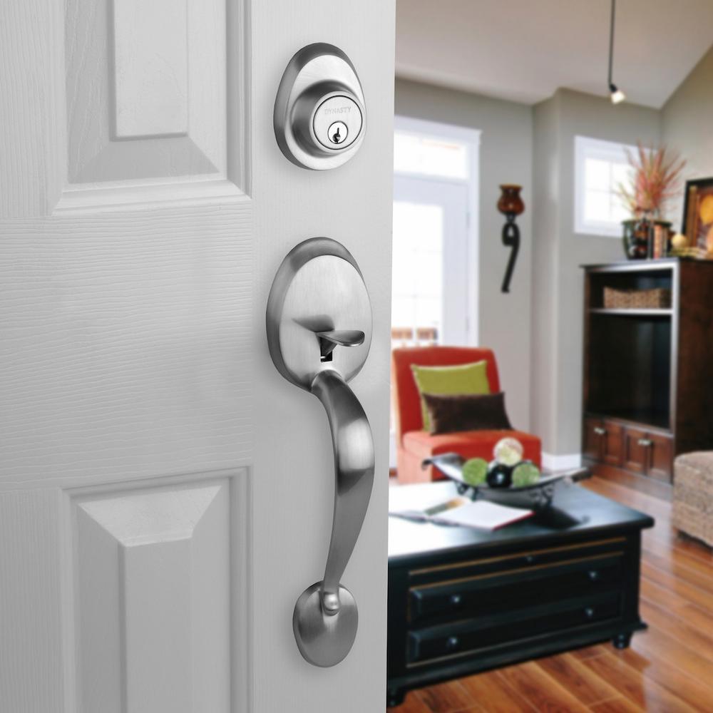 Satin Nickel Colorado Front Door Door Handleset with Sierra Knob - Super Arbor