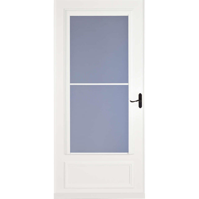 Larson 81 in. H X 36 in. W Vinyl/Wood White Mid-View Reversible Self-Storing Storm Door