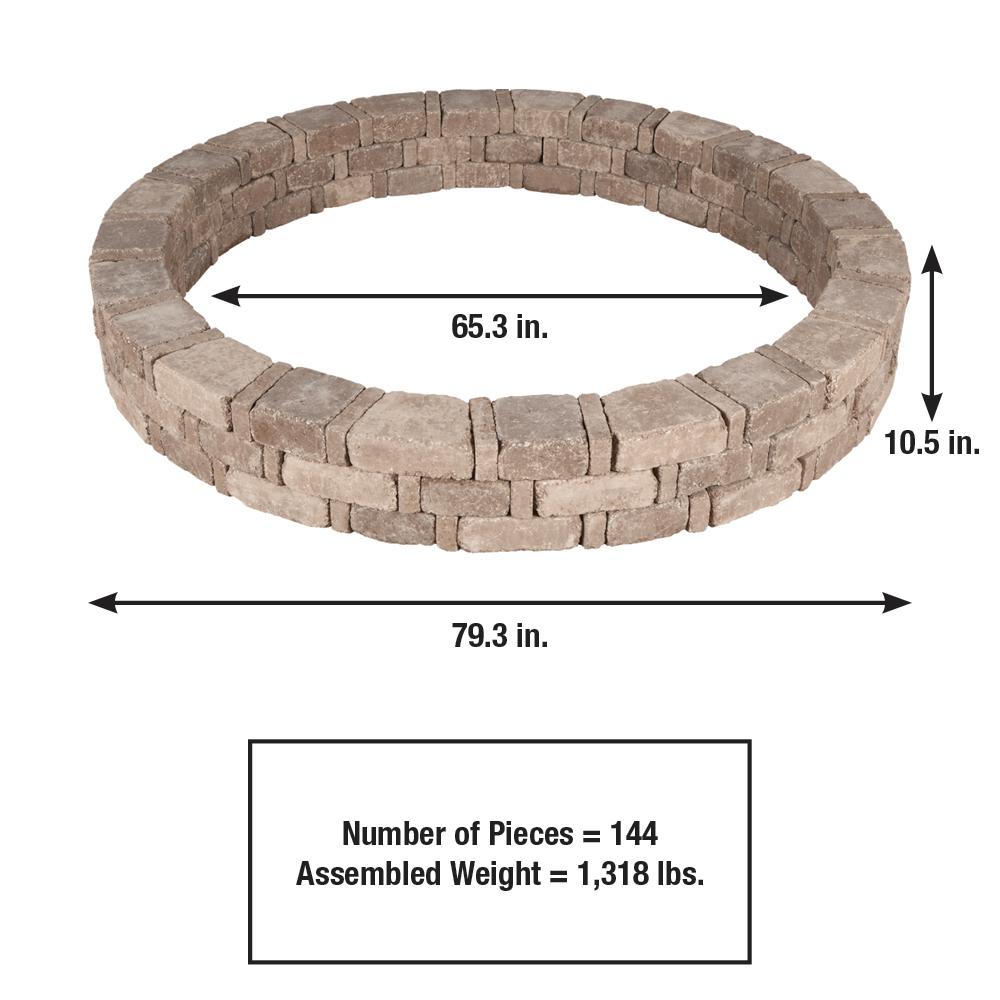 Pavestone Rumblestone Kit Pavestone Rumblestone 79.3 in. x 10.5 in. Concrete Tree Ring Kit in Ca ...