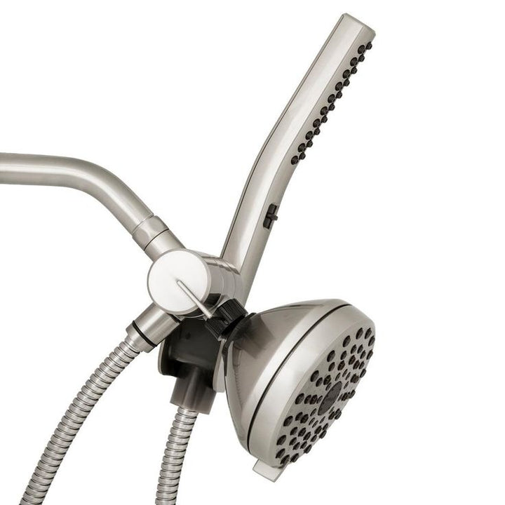 12-spray 5 in. High PressureDual Shower Head and Handheld Shower Head in Brushed Nickel