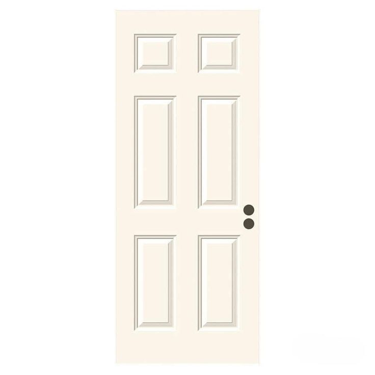 36 in. x 80 in. 6-Panel Primed Premium Steel Front Door Slab