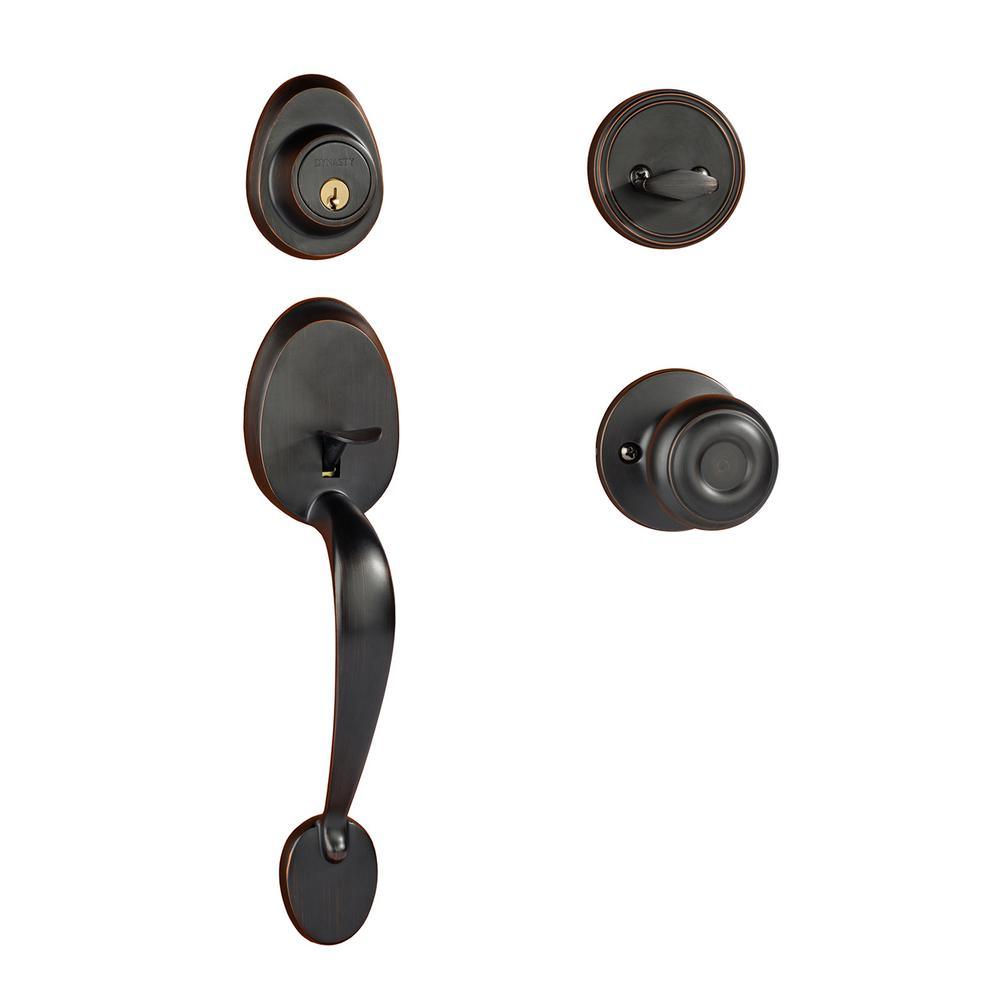 Satin Nickel Colorado Front Door Door Handleset with Sierra Knob - Super Arbor