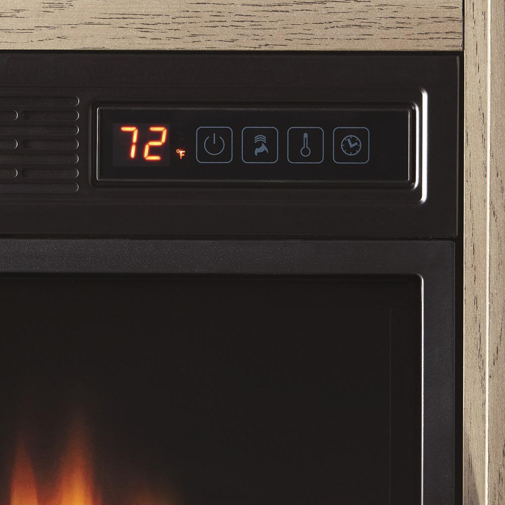 Chestnut Hill 56 in. TV Stand Electric Fireplace with Sliding Barn Door in Ash with Black Top - Super Arbor