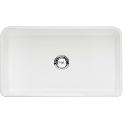 CERANA Farmhouse Apron-Front White Fireclay 33 in. Single Bowl Kitchen Sink