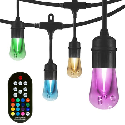 24-bulb 48 ft. Vintage Seasons  Color Changing Cafe Integrated LED String Lights, Black