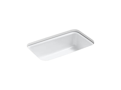 KOHLER Bakersfield Undermount Cast Iron 31 in. 5-Hole Single Bowl Kitchen Sink in White