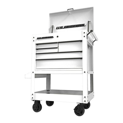 30 in. 5 Drawer White Mechanic's Cart