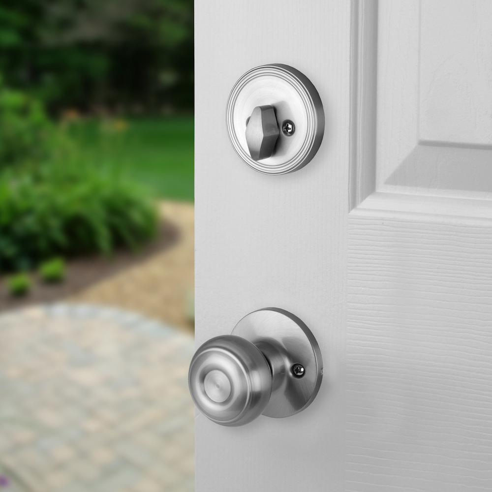 Satin Nickel Colorado Front Door Door Handleset with Sierra Knob - Super Arbor