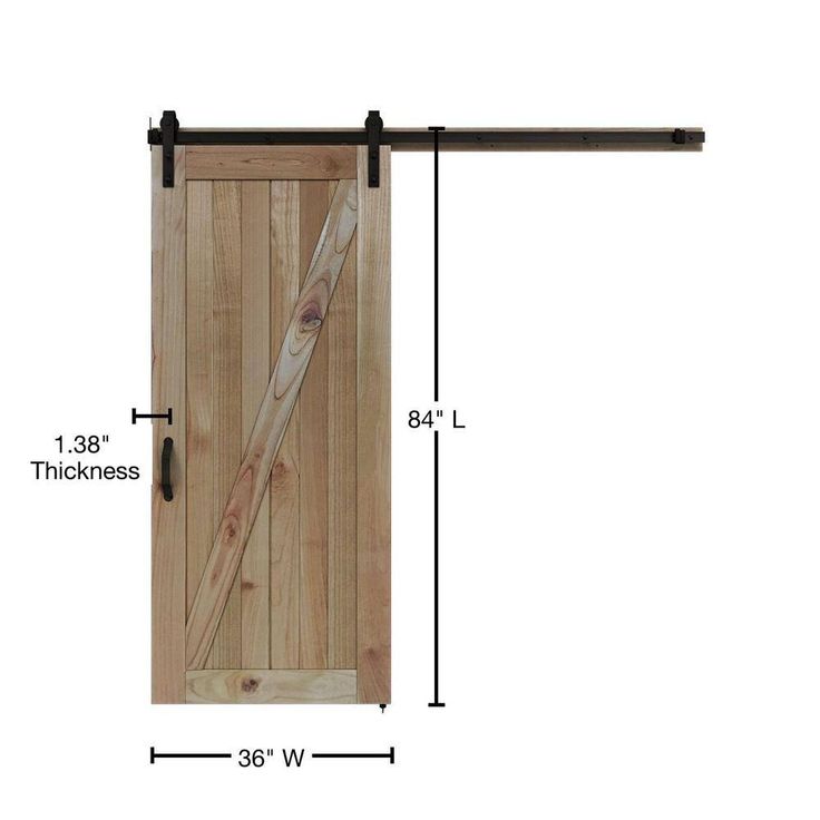 36 in. x 84 in. Rustic Unfinished Wood Sliding Barn Door with Hardware Kit