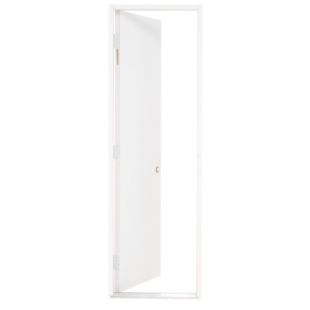 24 in. x 80 in. Premium Flush Primed White Left-Hand Outswing Steel Prehung Front Door with 4-9/16 in. Frame - Super Arbor