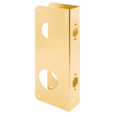 1-3/4 in. x 10-7/8 in. Thick Solid Brass Lock and Door Reinforcer, 1-1/2 in. & 2-1/8 in. Double Bore, 2-3/4 in. Backset - Super Arbor