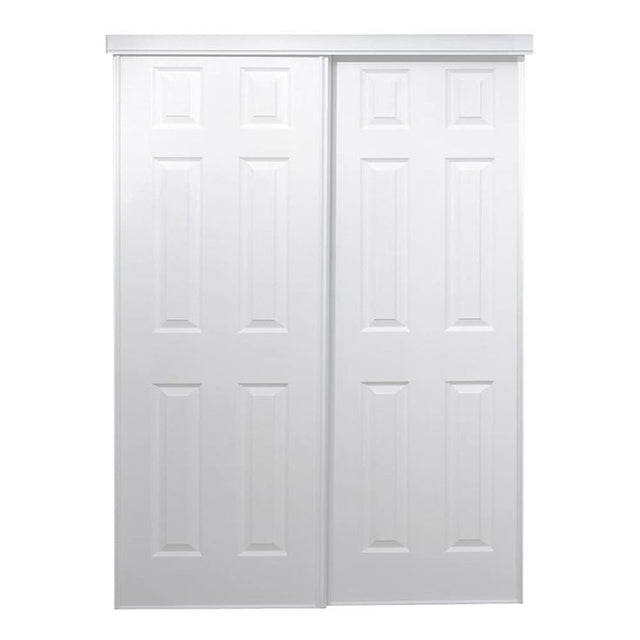 RELIABILT BY0106 48-in x 80-in Bright White Flush Prefinished Mdf Sliding Door Hardware Included