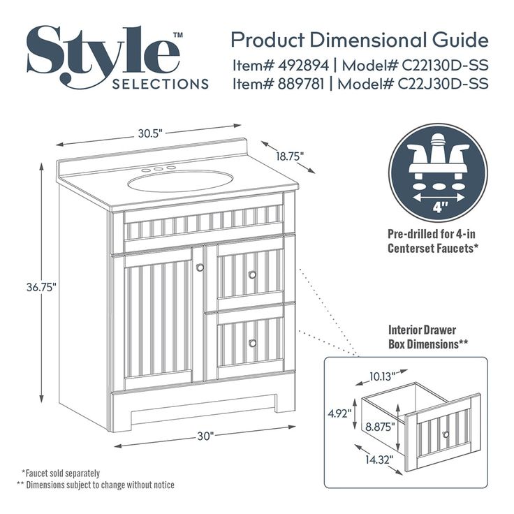 Style Selections Ellenbee 30.5-in White Single Sink Bathroom Vanity with White Cultured Marble Top