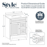 Style Selections Ellenbee 30.5-in White Single Sink Bathroom Vanity with White Cultured Marble Top