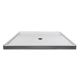 60 in. x 48 in. Center Drain 3.19 in. Shower Base in White - Super Arbor