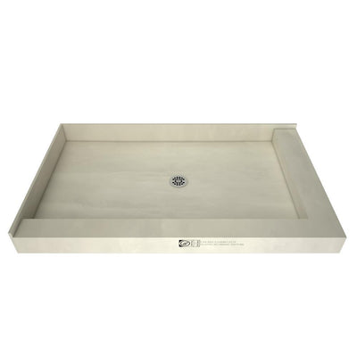 Redi Base 48 in. x 60 in. Double Threshold Shower Base with Center Drain and Polished Chrome Drain Plate - Super Arbor