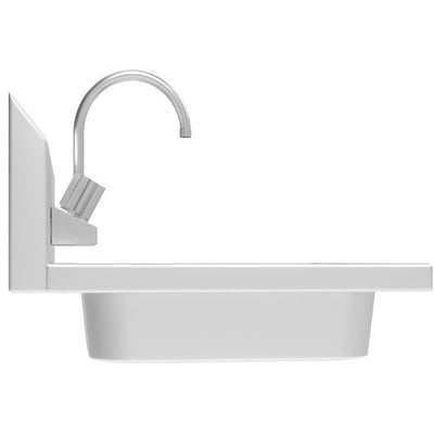 Stainless Steel 17 in. Single Bowl Wall-Mounted Kitchen Sink with Faucet