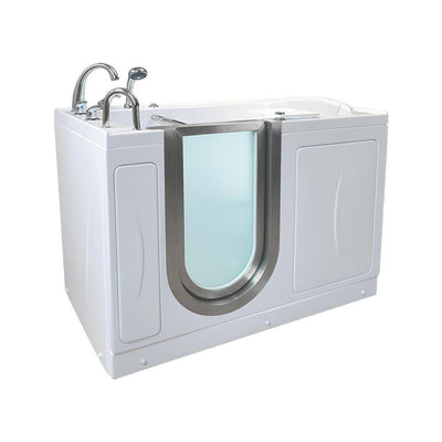 Royal 52 in. Acrylic Walk-In Whirlpool and MicroBubble Bathtub in White, Fast Fill Faucet, Heated Seat, LHS Dual Drain - Super Arbor