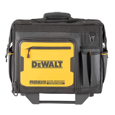 DEWALT Black- Yellow Polyester 12.125-in Zippered Rolling Tool Roll