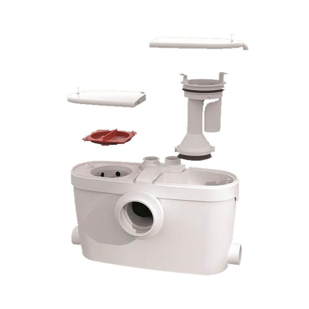 SaniAccess3 2-Piece 1.280 GPF Single Flush Round Toilet with .5 HP Macerating Pump in White - Super Arbor