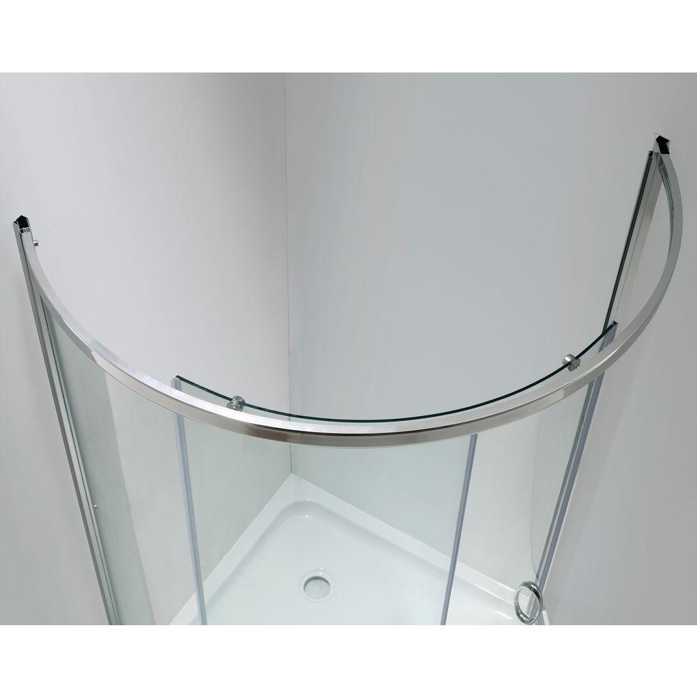 Breeze 36 in. L x 36 in. W x 76 in. H Corner Shower Kit with Reversible Sliding Door and Shower Base - Super Arbor