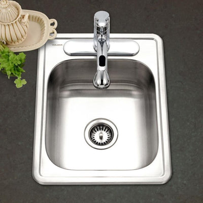 Hospitality Series Drop-In Stainless Steel 17 in. 3-Hole Bar/Prep Single Bowl Kitchen Sink