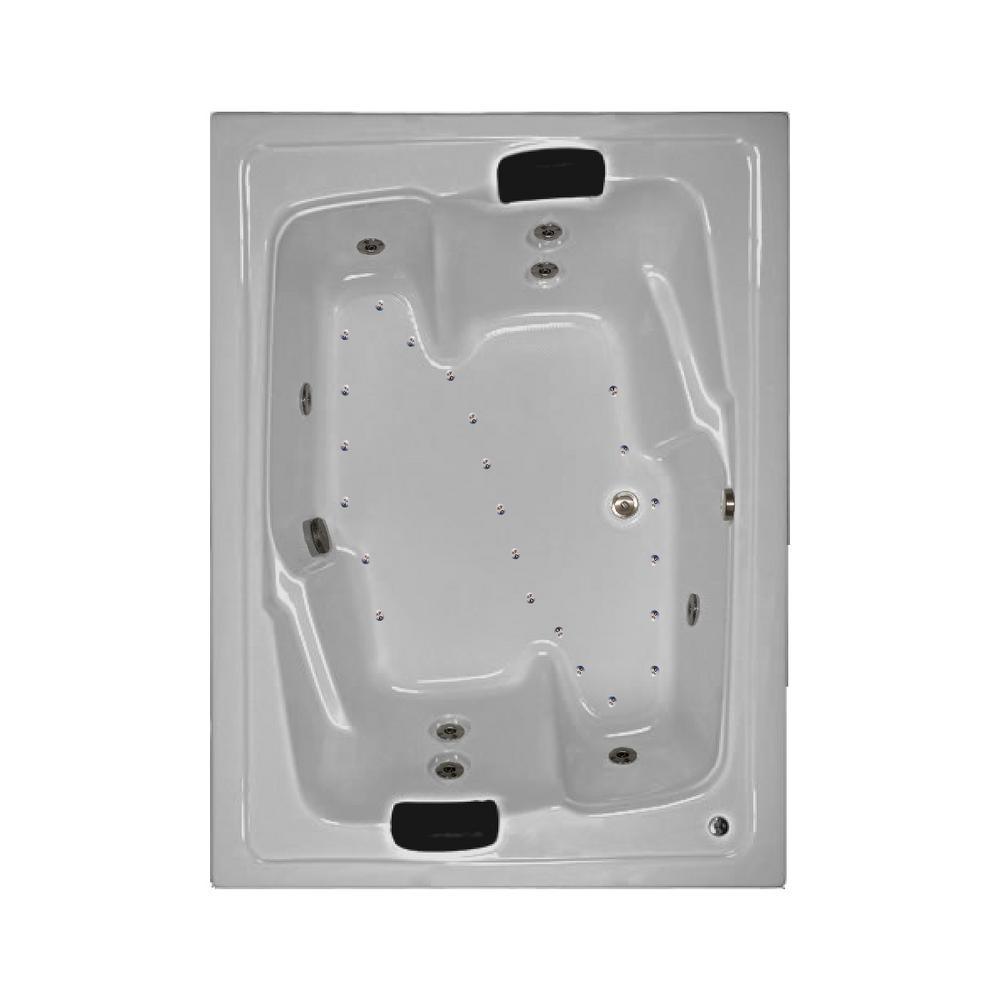 72 in. Acrylic Rectangular Drop-in Combination Bathtub in White - Super Arbor