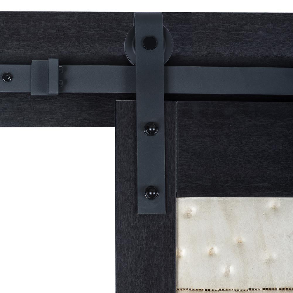 36 in. x 84 in. Metal Works Black Rustic T in. Inserts Solid Core Interior Sliding Barn Door with Rustic Hardware Kit - Super Arbor
