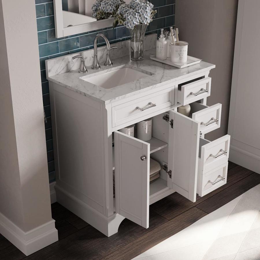 allen + roth Roveland 36-in White Single Sink Bathroom Vanity with