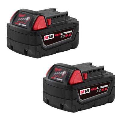 M18 18-Volt Lithium-Ion XC Extended Capacity 5.0Ah Battery Pack (2-Pack)