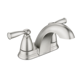 Moen Banbury 4 in. Centerset 2‑Handle Low‑Arc Bathroom Faucet, Spot Resist Brushed Nickel