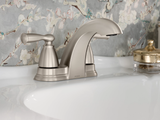 Moen Banbury 4 in. Centerset 2‑Handle Low‑Arc Bathroom Faucet, Spot Resist Brushed Nickel