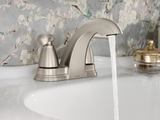 Moen Banbury 4 in. Centerset 2‑Handle Low‑Arc Bathroom Faucet, Spot Resist Brushed Nickel