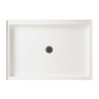 34 in. x 48 in. Solid Surface Single Threshold Center Drain Shower Pan in White - Super Arbor