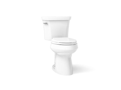 KOHLER Highline 10 in. Rough In 2-Piece 1.28 GPF Single Flush Elongated Toilet in White Seat Not Included