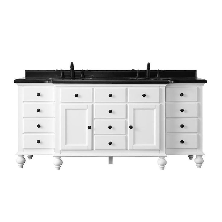 Heartside 72 in. W x 23 in. D Vanity in Dark Charcoal with Granite Vanity Top in Black with White Basin