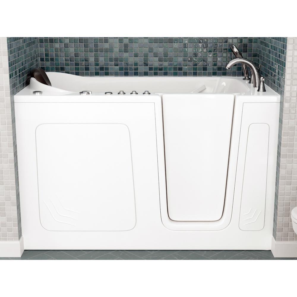 Safe Premier 59.6 in. x 60 in. x 32 in. Right Drain Walk-in Air and Whirlpool Bathtub in White - Super Arbor