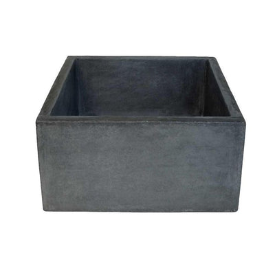 Farmhouse Apron Front Concrete 15 in. Single Bowl Kitchen Sink in Slate