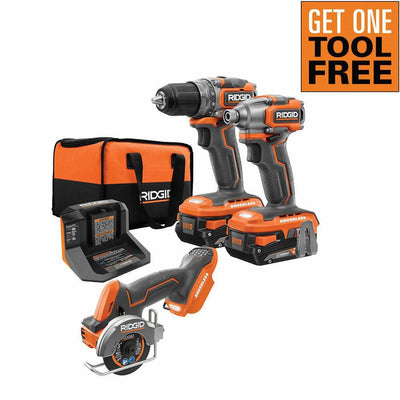 18-Volt SubCompact Brushless 2-Tool Combo Kit with (2) 2.0 Ah Batteries, Charger, Bag and Free 3 in. Multi-Material Saw - Super Arbor