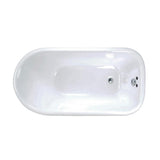 Abbey 48 in. Cast Iron Roll Top Clawfoot Non-Whirlpool Bathtub in White with Faucet Holes and Polished Chrome Feet - Super Arbor