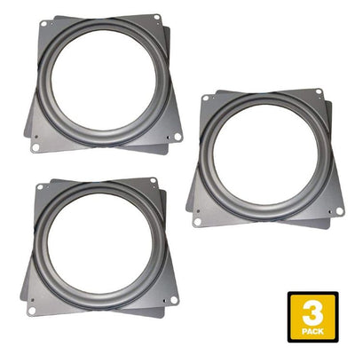 Everbilt 6 in. Silver Square Lazy Susan Turntable with 400 lbs. Load Rating (3-Pack)