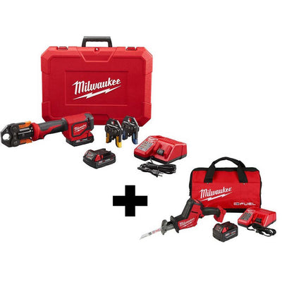 M18 18-Volt Lithium-Ion Cordless Short Throw PEX Press Tool Kit with Free M18 FUEL HACKZALL Saw Kit - Super Arbor