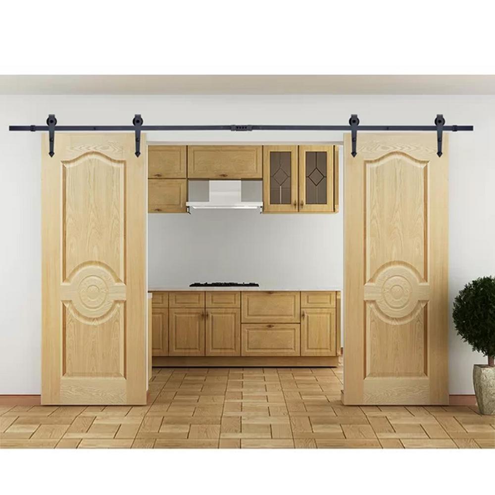 12 ft. Classic Vintage Arrow Sliding Standard Double Track Barn Door Hardware Kit - Super Arbor
